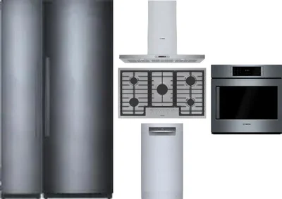 6 Piece Package Includes Refrigerator, Freezer, Cooktop, Wall Oven, Hood And Dishwasher