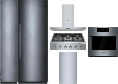 6 Piece Package Includes Refrigerator, Freezer, Cooktop, Wall Oven, Hood And Dishwasher