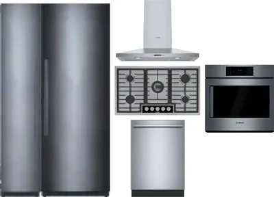 6 Piece Package Includes Refrigerator, Freezer, Cooktop, Wall Oven, Hood And Dishwasher