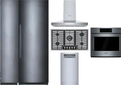 6 Piece Package Includes Refrigerator, Freezer, Cooktop, Wall Oven, Hood And Dishwasher