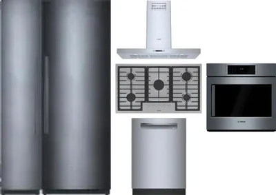 6 Piece Package Includes Refrigerator, Freezer, Cooktop, Wall Oven, Hood And Dishwasher