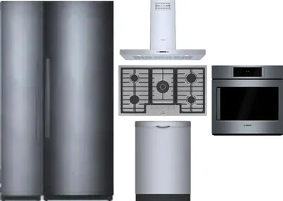 6 Piece Package Includes Refrigerator, Freezer, Cooktop, Wall Oven, Hood And Dishwasher