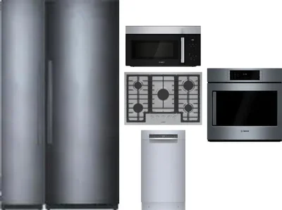 6 Piece Package Includes Refrigerator, Freezer, Cooktop, Wall Oven, Microwave And Dishwasher