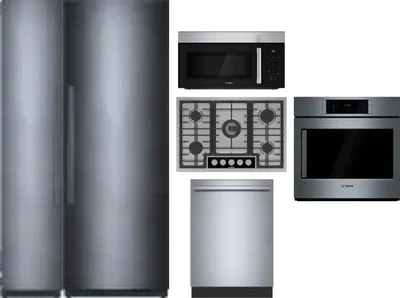 6 Piece Package Includes Refrigerator, Freezer, Cooktop, Wall Oven, Microwave And Dishwasher