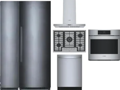 6 Piece Package Includes Refrigerator, Freezer, Cooktop, Wall Oven, Hood And Dishwasher