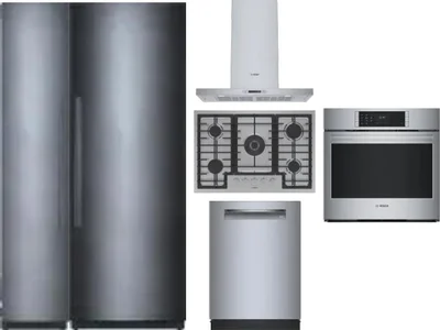 6 Piece Package Includes Refrigerator, Freezer, Cooktop, Wall Oven, Hood And Dishwasher