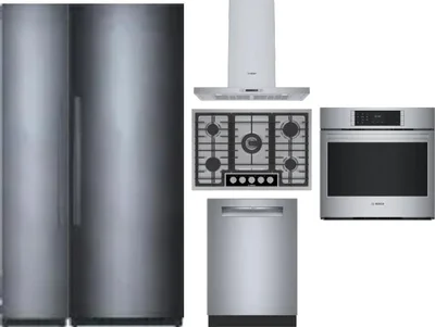 6 Piece Package Includes Refrigerator, Freezer, Cooktop, Wall Oven, Hood And Dishwasher