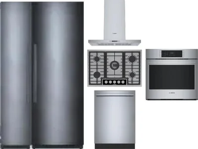 6 Piece Package Includes Refrigerator, Freezer, Cooktop, Wall Oven, Hood And Dishwasher