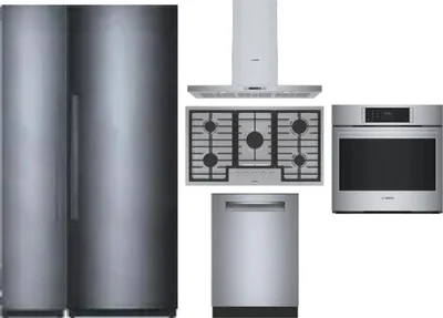 6 Piece Package Includes Refrigerator, Freezer, Cooktop, Wall Oven, Hood And Dishwasher