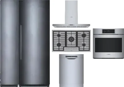6 Piece Package Includes Refrigerator, Freezer, Cooktop, Wall Oven, Hood And Dishwasher