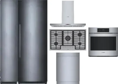 6 Piece Package Includes Refrigerator, Freezer, Cooktop, Wall Oven, Hood And Dishwasher
