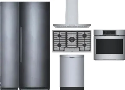 6 Piece Package Includes Refrigerator, Freezer, Cooktop, Wall Oven, Hood And Dishwasher