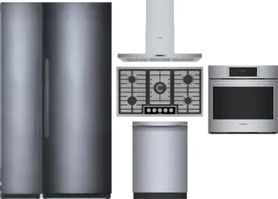 6 Piece Package Includes Refrigerator, Freezer, Cooktop, Wall Oven, Hood And Dishwasher