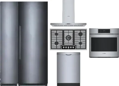 6 Piece Package Includes Refrigerator, Freezer, Cooktop, Wall Oven, Hood And Dishwasher