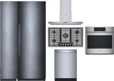 6 Piece Package Includes Refrigerator, Freezer, Cooktop, Wall Oven, Hood And Dishwasher