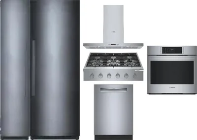 6 Piece Package Includes Refrigerator, Freezer, Cooktop, Wall Oven, Hood And Dishwasher