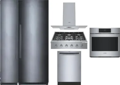 6 Piece Package Includes Refrigerator, Freezer, Cooktop, Wall Oven, Hood And Dishwasher