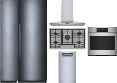 6 Piece Package Includes Refrigerator, Freezer, Cooktop, Wall Oven, Hood And Dishwasher
