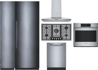 6 Piece Package Includes Refrigerator, Freezer, Cooktop, Wall Oven, Hood And Dishwasher