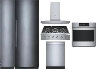 6 Piece Package Includes Refrigerator, Freezer, Cooktop, Wall Oven, Hood And Dishwasher