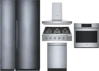 6 Piece Package Includes Refrigerator, Freezer, Cooktop, Wall Oven, Hood And Dishwasher
