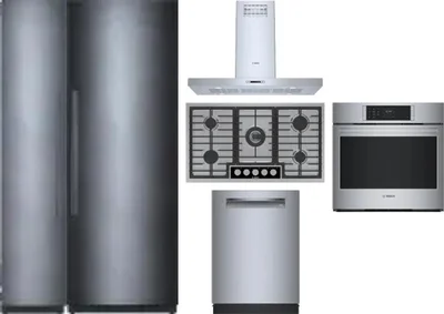 6 Piece Package Includes Refrigerator, Freezer, Cooktop, Wall Oven, Hood And Dishwasher