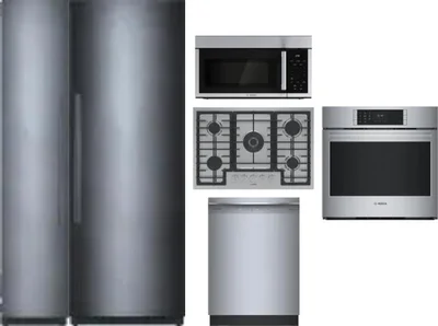 6 Piece Package Includes Refrigerator, Freezer, Cooktop, Wall Oven, Microwave And Dishwasher