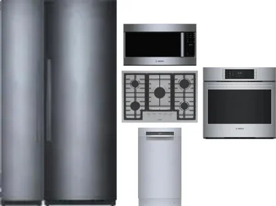6 Piece Package Includes Refrigerator, Freezer, Cooktop, Wall Oven, Microwave And Dishwasher