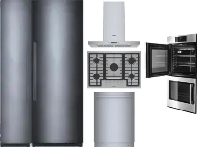 6 Piece Package Includes Refrigerator, Freezer, Cooktop, Wall Oven, Hood And Dishwasher