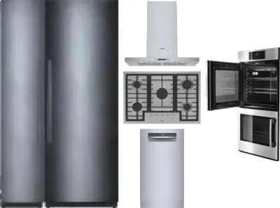 6 Piece Package Includes Refrigerator, Freezer, Cooktop, Wall Oven, Hood And Dishwasher