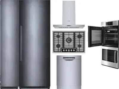 6 Piece Package Includes Refrigerator, Freezer, Cooktop, Wall Oven, Hood And Dishwasher