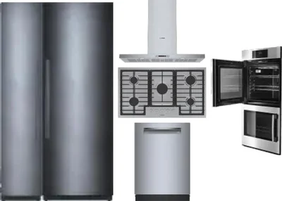6 Piece Package Includes Refrigerator, Freezer, Cooktop, Wall Oven, Hood And Dishwasher