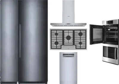 6 Piece Package Includes Refrigerator, Freezer, Cooktop, Wall Oven, Hood And Dishwasher