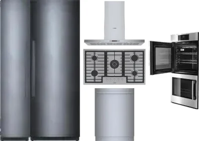 6 Piece Package Includes Refrigerator, Freezer, Cooktop, Wall Oven, Hood And Dishwasher