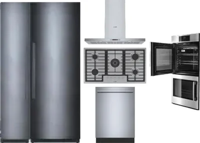 6 Piece Package Includes Refrigerator, Freezer, Cooktop, Wall Oven, Hood And Dishwasher