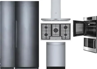 6 Piece Package Includes Refrigerator, Freezer, Cooktop, Wall Oven, Hood And Dishwasher