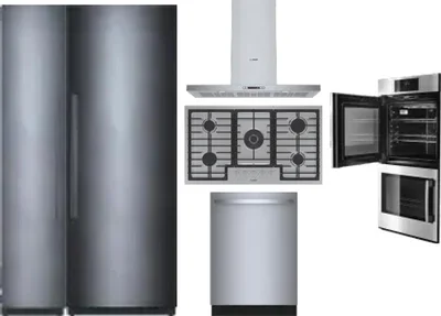 6 Piece Package Includes Refrigerator, Freezer, Cooktop, Wall Oven, Hood And Dishwasher