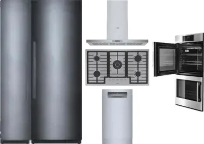 6 Piece Package Includes Refrigerator, Freezer, Cooktop, Wall Oven, Hood And Dishwasher