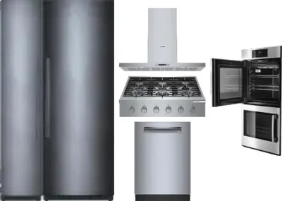 6 Piece Package Includes Refrigerator, Freezer, Cooktop, Wall Oven, Hood And Dishwasher