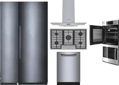 6 Piece Package Includes Refrigerator, Freezer, Cooktop, Wall Oven, Hood And Dishwasher