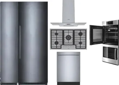 6 Piece Package Includes Refrigerator, Freezer, Cooktop, Wall Oven, Hood And Dishwasher