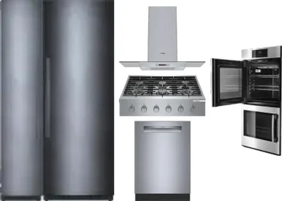 6 Piece Package Includes Refrigerator, Freezer, Cooktop, Wall Oven, Hood And Dishwasher