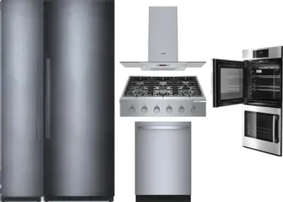 6 Piece Package Includes Refrigerator, Freezer, Cooktop, Wall Oven, Hood And Dishwasher
