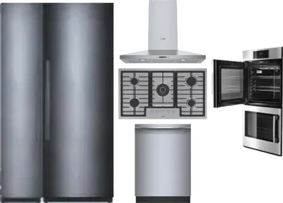 6 Piece Package Includes Refrigerator, Freezer, Cooktop, Wall Oven, Hood And Dishwasher