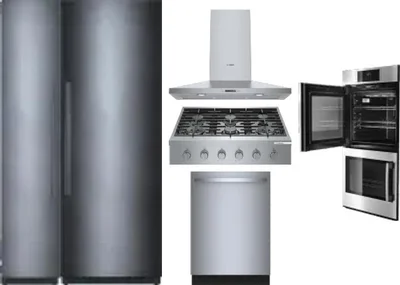 6 Piece Package Includes Refrigerator, Freezer, Cooktop, Wall Oven, Hood And Dishwasher