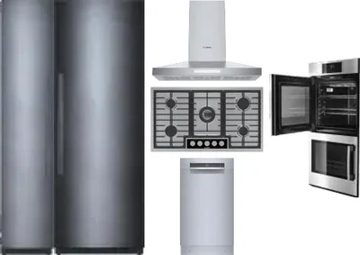 6 Piece Package Includes Refrigerator, Freezer, Cooktop, Wall Oven, Hood And Dishwasher