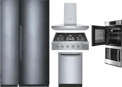 6 Piece Package Includes Refrigerator, Freezer, Cooktop, Wall Oven, Hood And Dishwasher