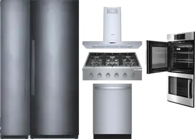 6 Piece Package Includes Refrigerator, Freezer, Cooktop, Wall Oven, Hood And Dishwasher