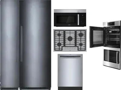 6 Piece Package Includes Refrigerator, Freezer, Cooktop, Wall Oven, Microwave And Dishwasher