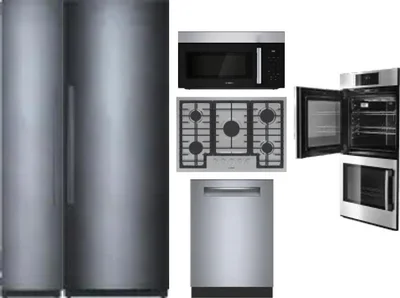 6 Piece Package Includes Refrigerator, Freezer, Cooktop, Wall Oven, Microwave And Dishwasher